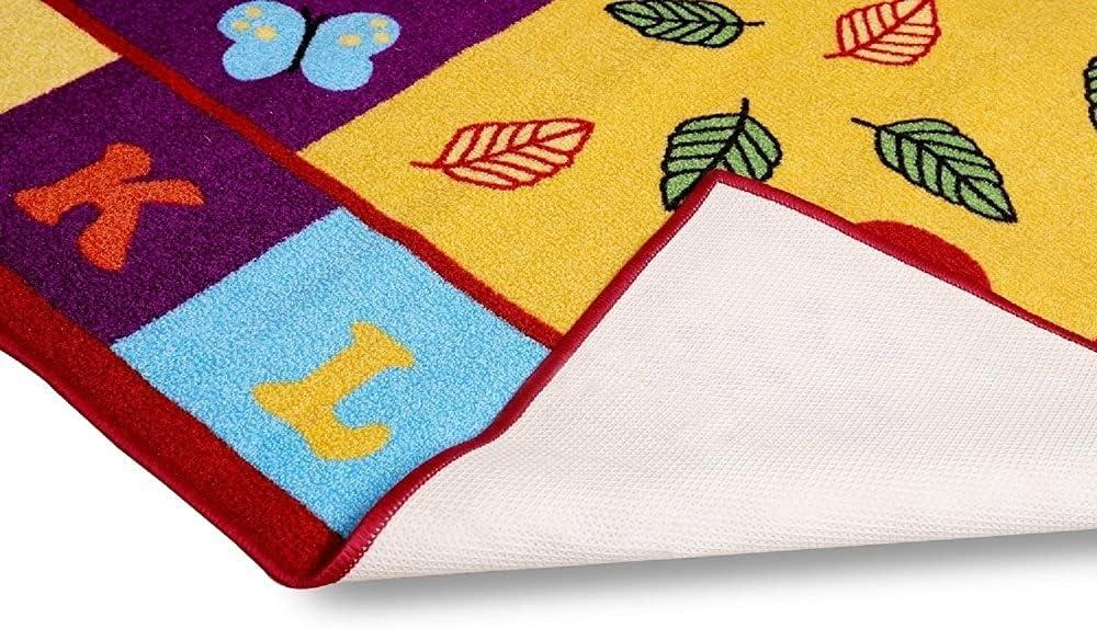 Furnish My Place 740 ABC With Numbers 6'6"x9'2" ABC Area Rug for Kids, Educational Alphabet Letter & Numbers, Anti-Skid Rubber Backing, Multicolor