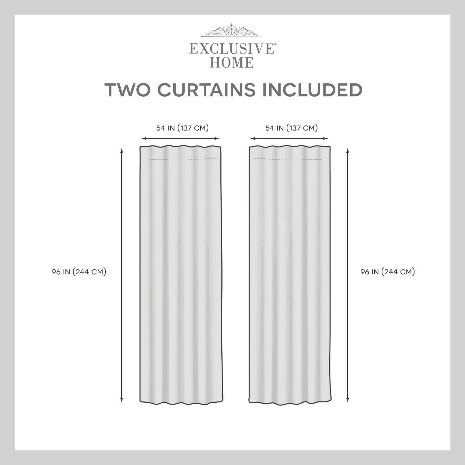 Set of 2 Crescendo Lined Blackout Hidden Tab Curtain Panel - Exclusive Home