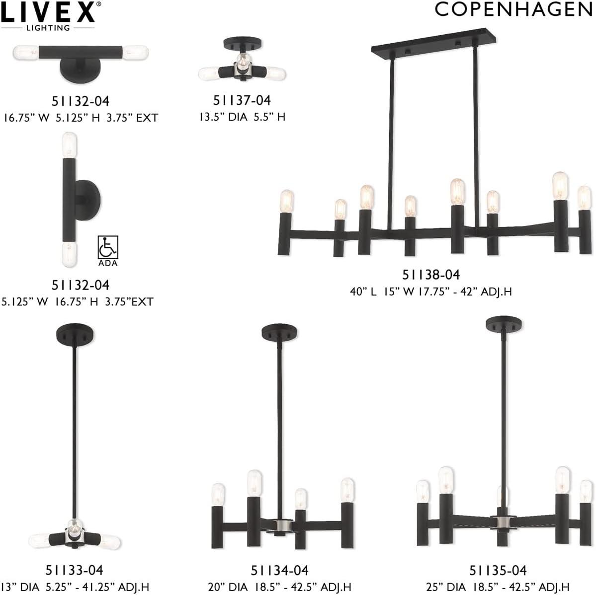 Livex Lighting Copenhagen 3 - Light Flush Mount in  Black