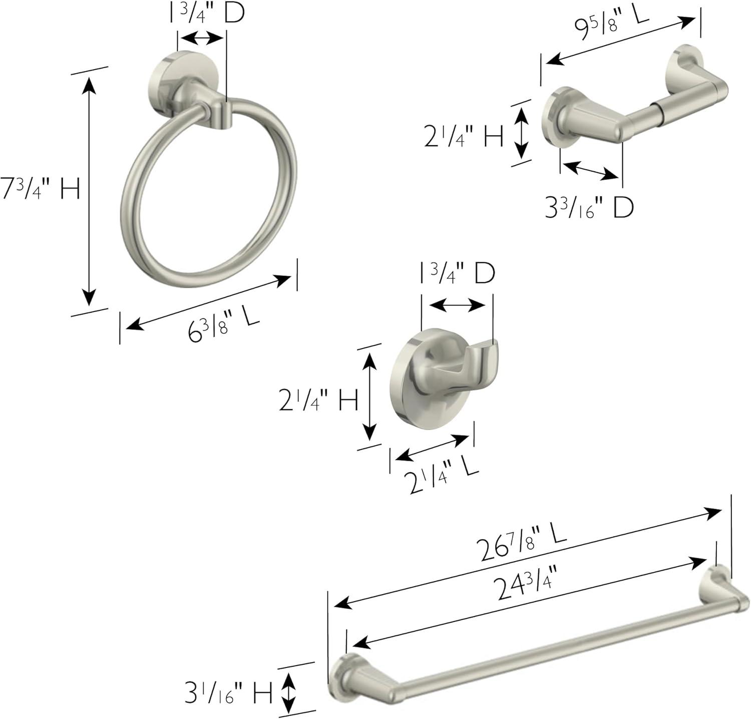 Alta Bay 4-Piece Bathroom Hardware Accessory Kit in Polished Chrome