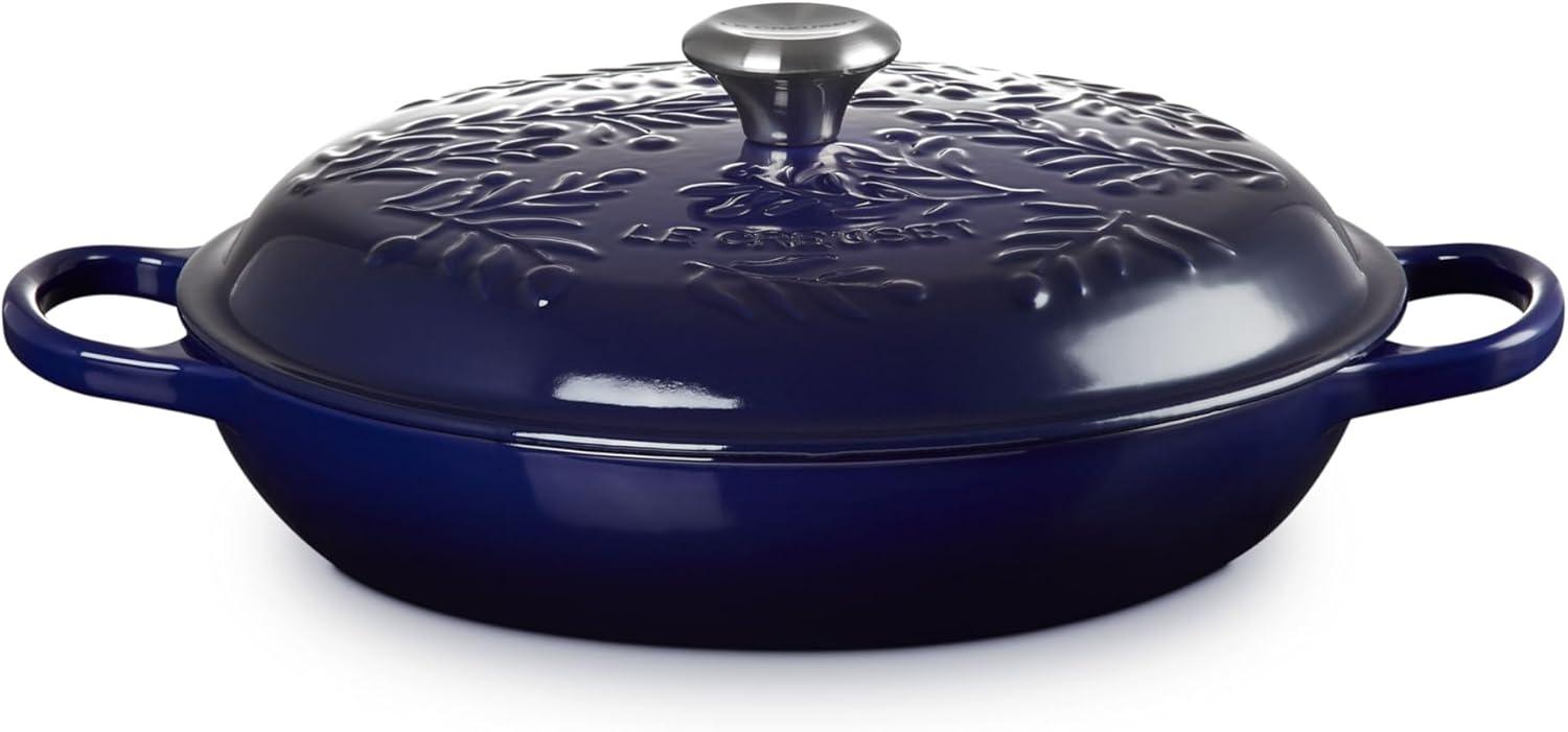 Le Creuset Signature Enameled Cast Iron Olive Branch Collection with Embossed Lid