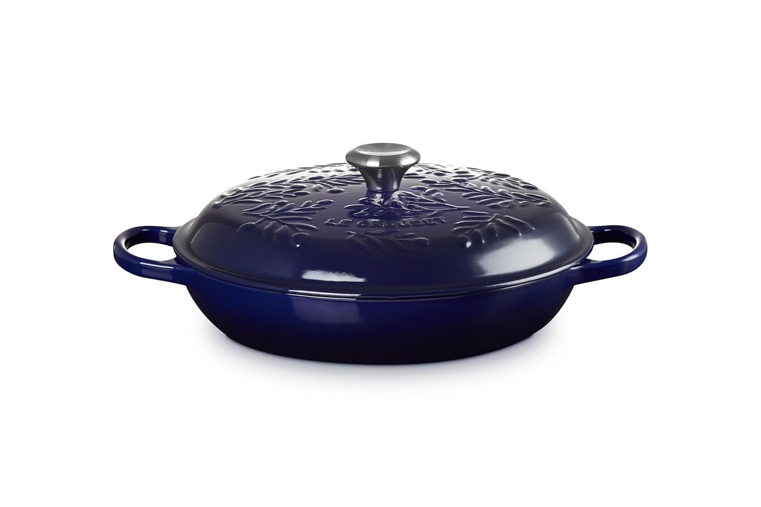 Le Creuset Signature Enameled Cast Iron Olive Branch Collection with Embossed Lid