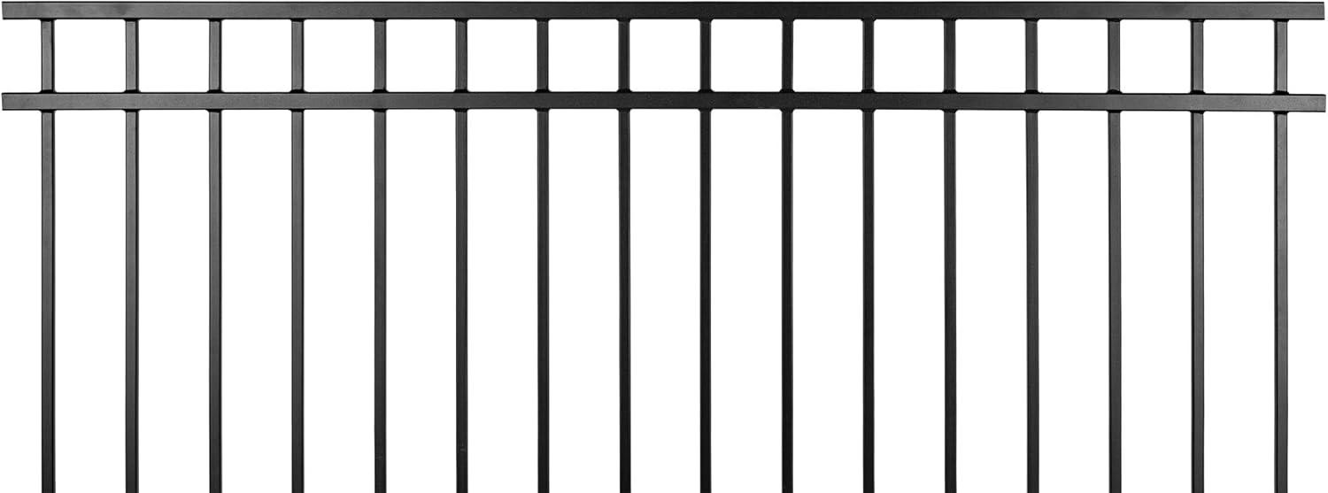 Nuvo Iron 5-ft H x 6-ft W Textured black finish Galvanized steel Containment Gate Spaced picket Fence panel