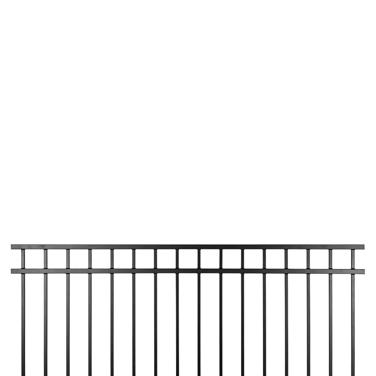 Nuvo Iron 5-ft H x 6-ft W Textured black finish Galvanized steel Containment Gate Spaced picket Fence panel