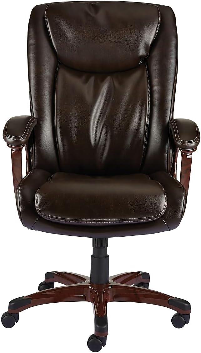 HITOUCH BUSINESS SERVICES Westcliffe Bonded Leather Computer and Desk Chair Brown 50219R-CC