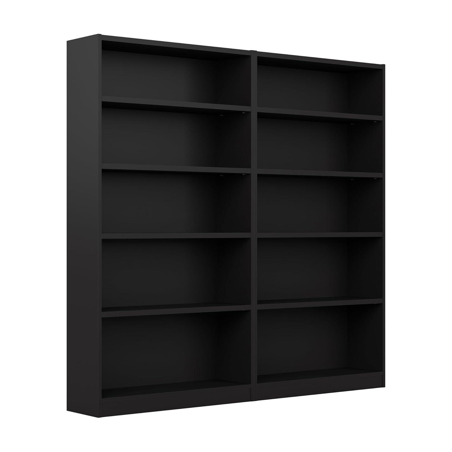 Bush Furniture Universal 5 Shelf Bookcase Set of 2