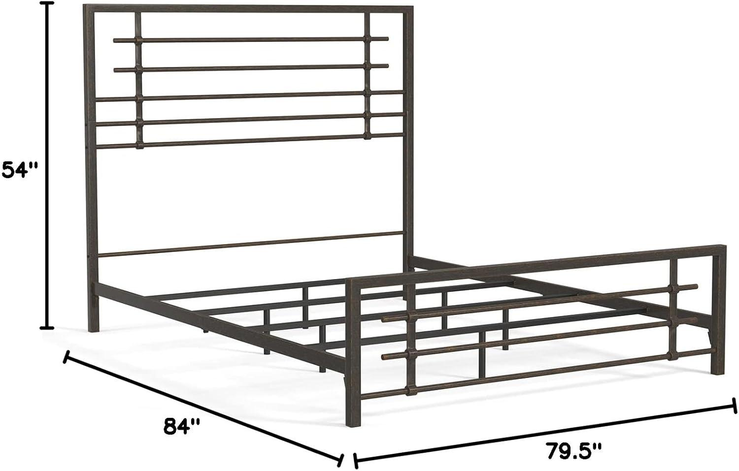 eLuxury Modern Industrial Metal Colton Bed Frame