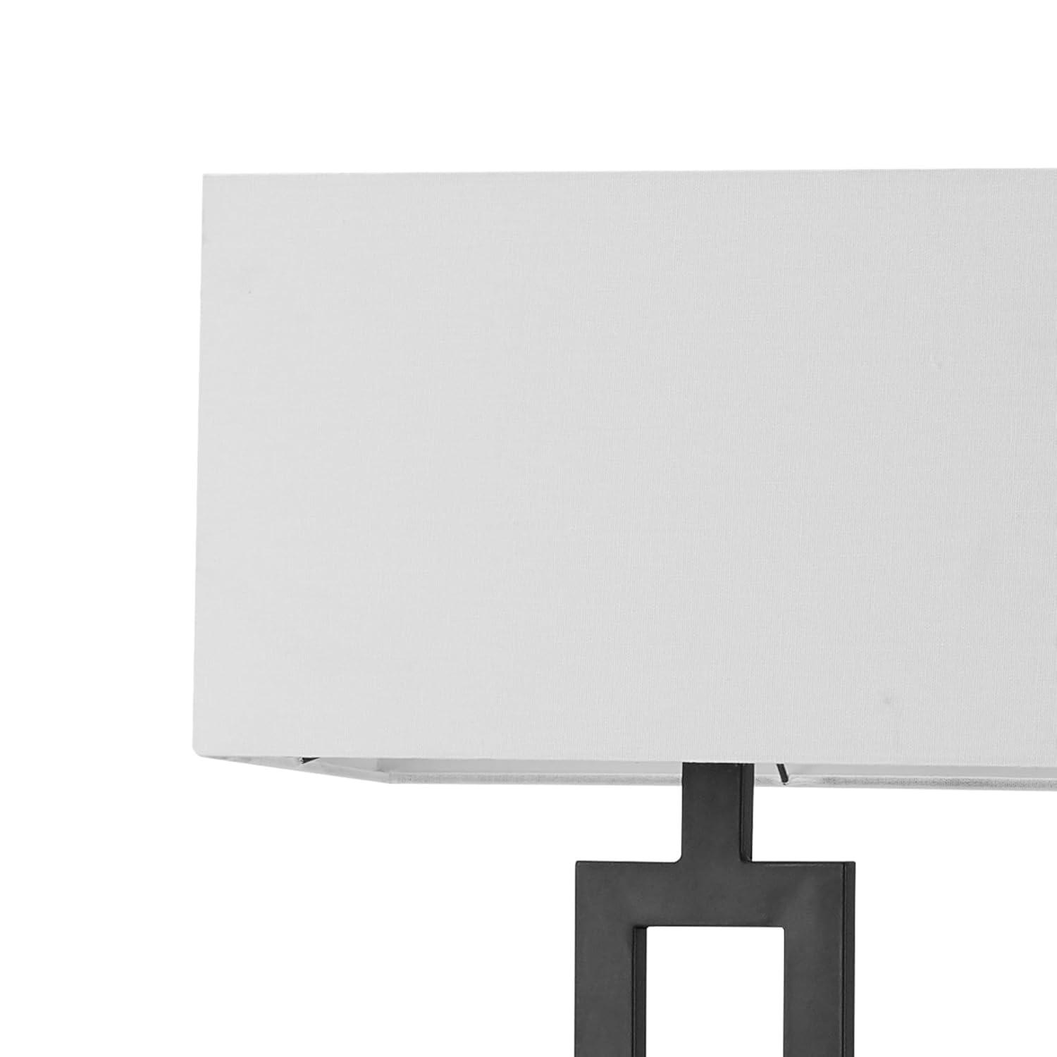 Globe Electric D'Alessio 58" Matte Black Floor Lamp with White Linen Shade, 67046