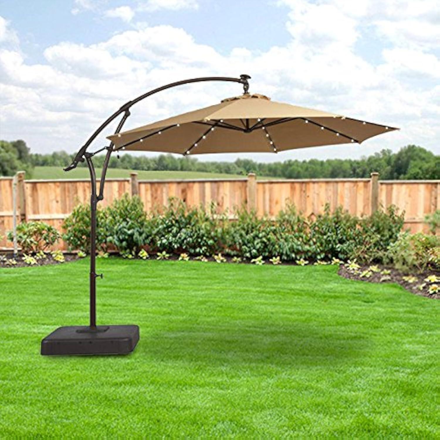 Garden Winds Replacement Canopy Top for Hampton Bay Solar Offset Umbrella- REPLACEMENT CANOPY TOP COVER ONLY - METAL FRAME NOT INCLUDED