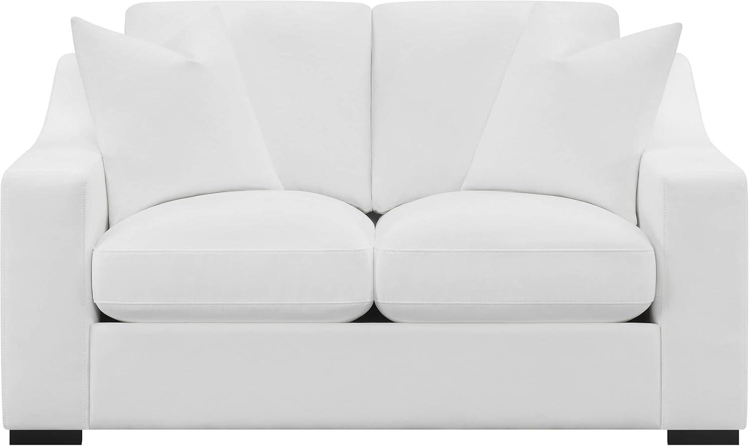 Coaster Ashlyn Upholstered Transitional Fabric Loveseat in White