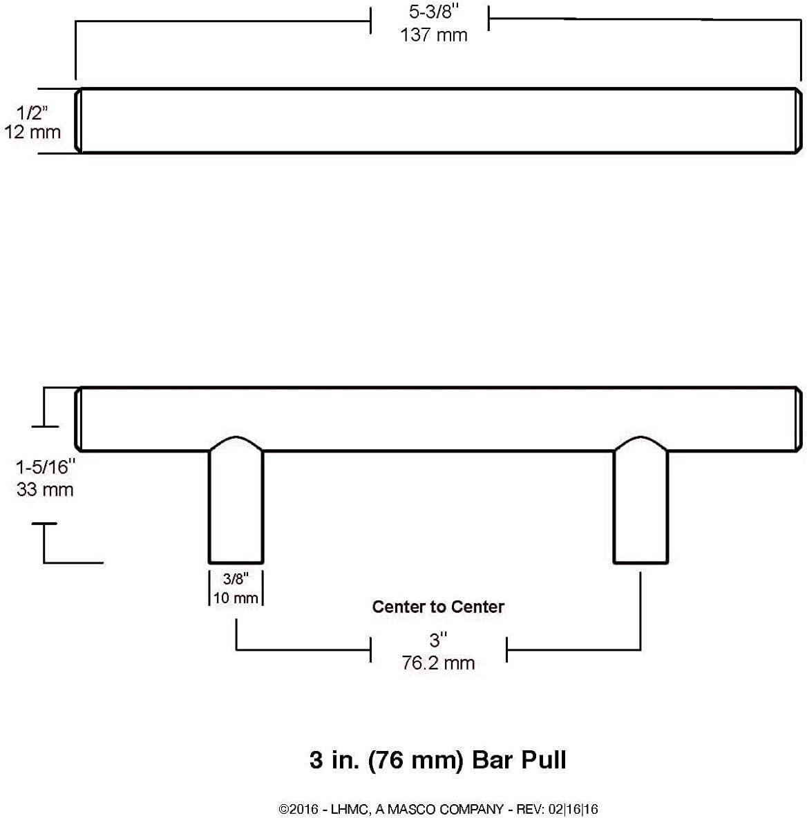 Builder's Program Series 3 Decorative Cabinet 3" Center to Center Bar Pull