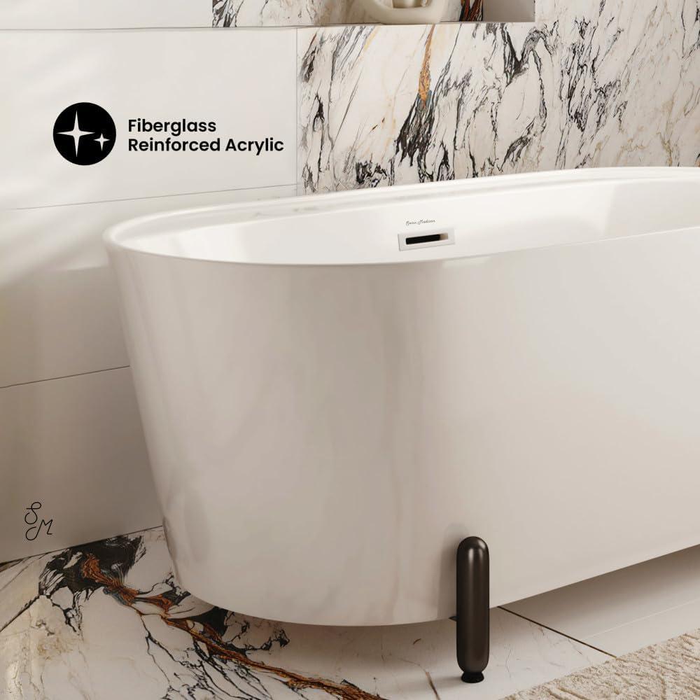 Swiss Madison Monaco 59" Freestanding Bathtub With Matte Black Stand SM-FB1002MB