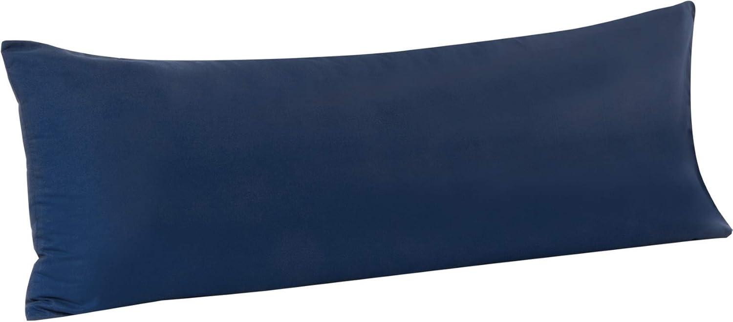 Navy Microfiber Hypoallergenic Body Pillowcase with Envelope Closure