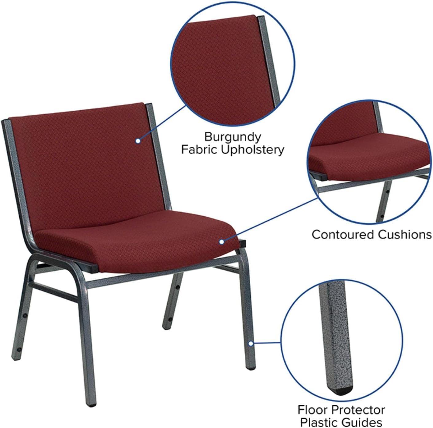 Flash Furniture HERCULES Series Big & Tall 1000 lb. Rated Burgundy Fabric Stack Chair
