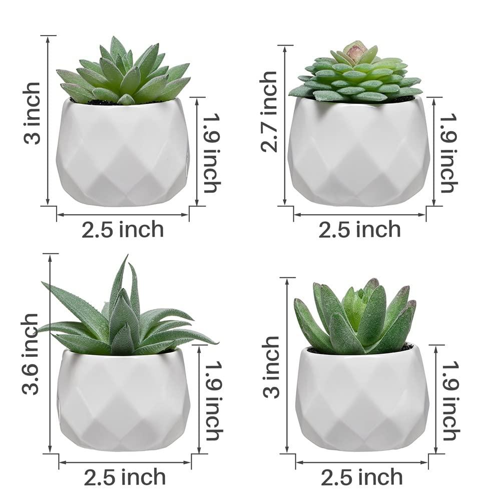 Holzlrgus Fake Succulent Plant Set - Artificial Succulent Plants for Desk Decor - Realistic Faux Succulents in Pots – Small Fake Plant for Shelf Decor – Modern Green Plant Decor for Bedroom Bathroom