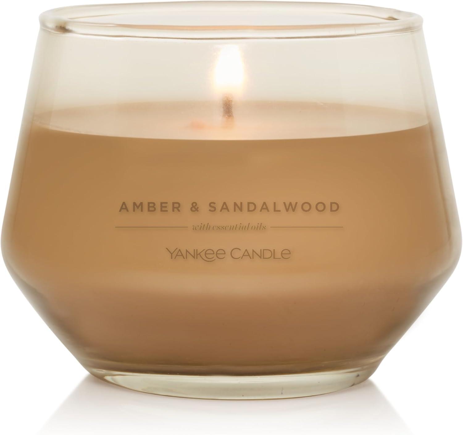 Amber & Sandalwood Scented Soy Jar Candle, 10oz