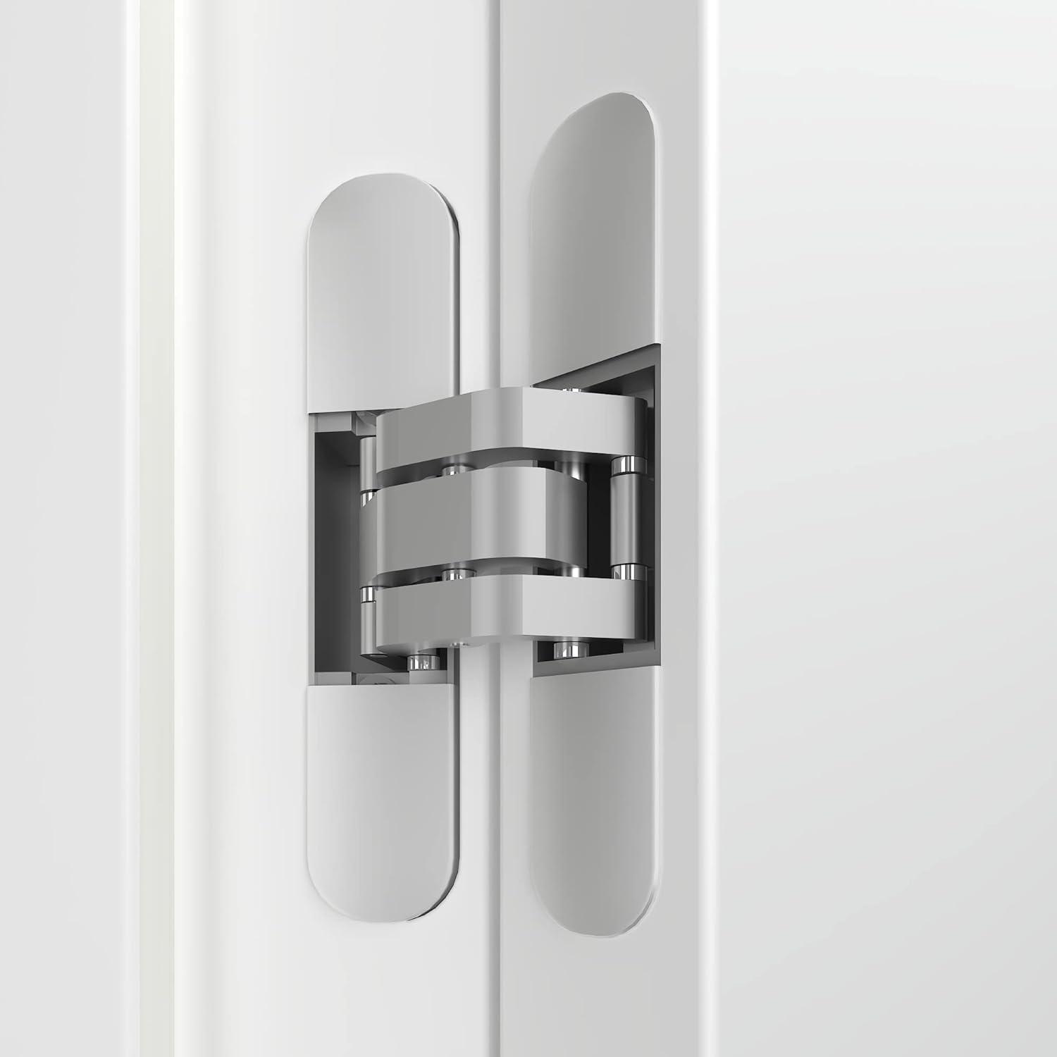 Villar Home Designs 3D Concealed Invisible 3 Way Adjustable Heavy-Duty Door Hinge Chrome