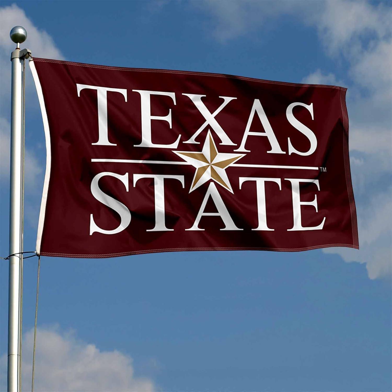 Texas State Bobcats Maroon Polyester College Flag with Grommets