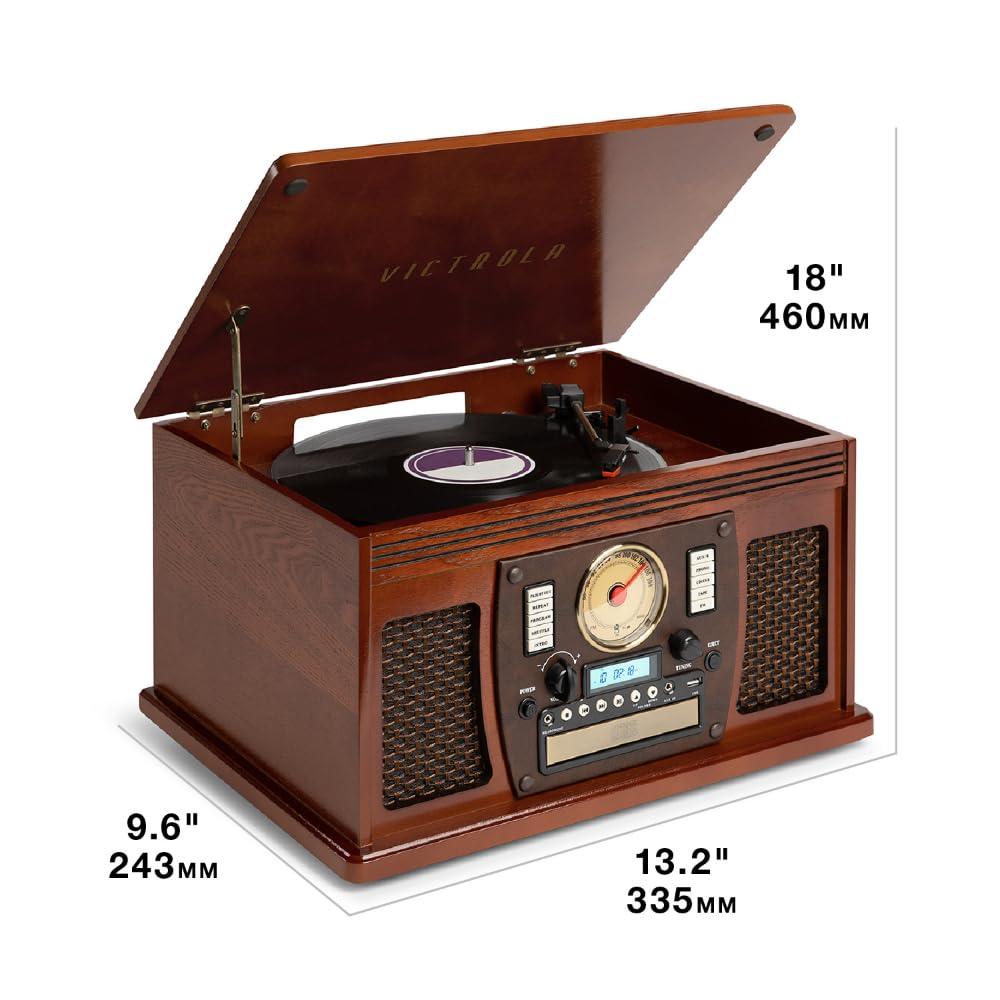 Victrola Navigator Bluetooth Record Player - Espresso: Belt Drive, Remote Control Included