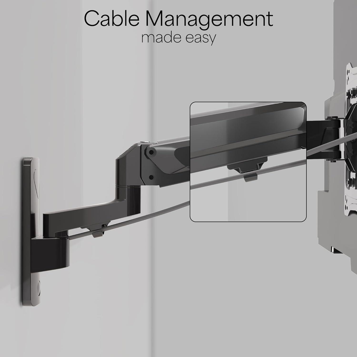 VIVO Premium Aluminum Single TV Wall Mount Adjustable Arm for Screens up to 43"