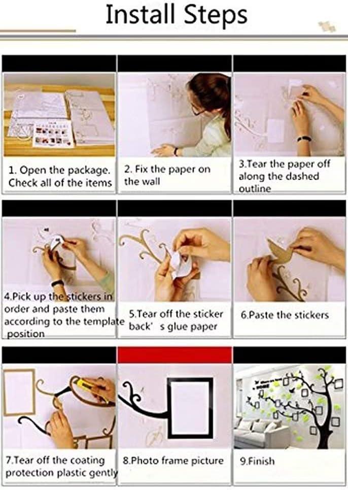 Red Barrel Studio® 3D Tree Wall Stickers - DIY Photo Frame Tree Wall Decal Family Photo Frame Sticker Murals Wall Decor Living Room Bedroom TV Background Home Decorations