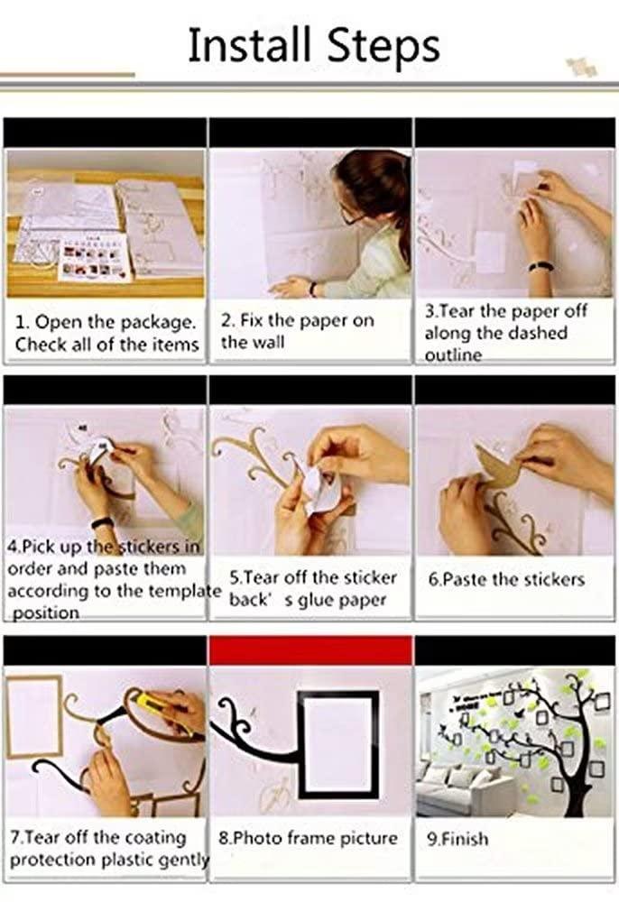 Red Barrel Studio® 3D Tree Wall Stickers - DIY Photo Frame Tree Wall Decal Family Photo Frame Sticker Murals Wall Decor Living Room Bedroom TV Background Home Decorations