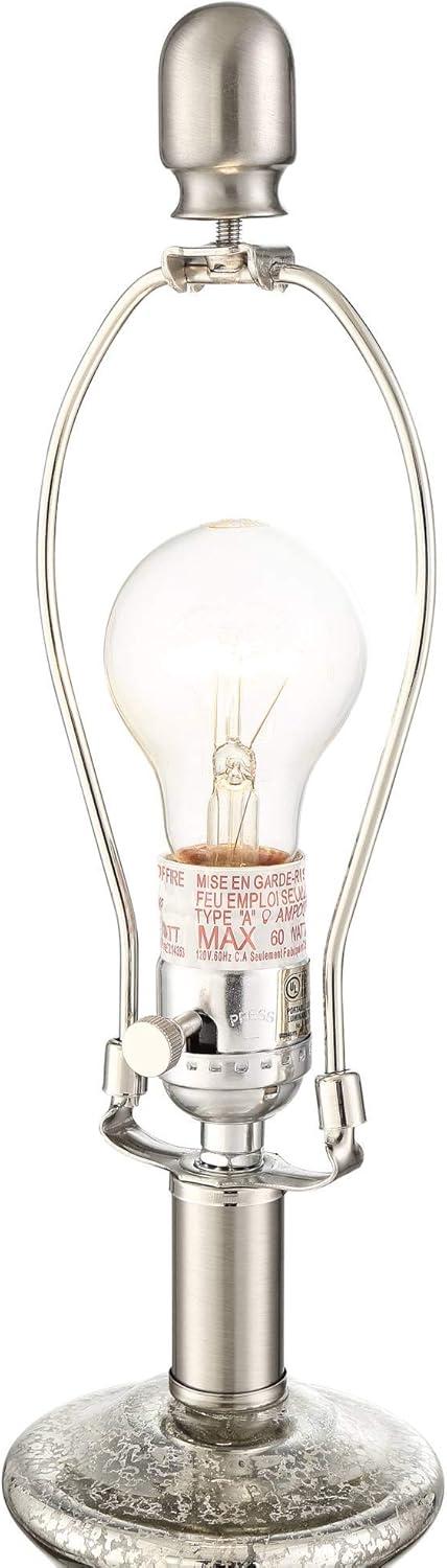 360 Lighting Albert Modern Table Lamp 24 3/4" High Mercury Glass Gourd Oatmeal Drum Shade for Bedroom Living Room Bedside Nightstand Office Kids House