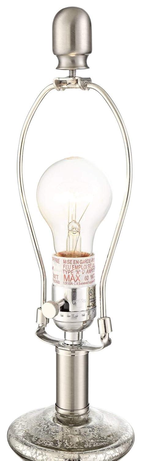 360 Lighting Albert Modern Table Lamp 24 3/4" High Mercury Glass Gourd Oatmeal Drum Shade for Bedroom Living Room Bedside Nightstand Office Kids House