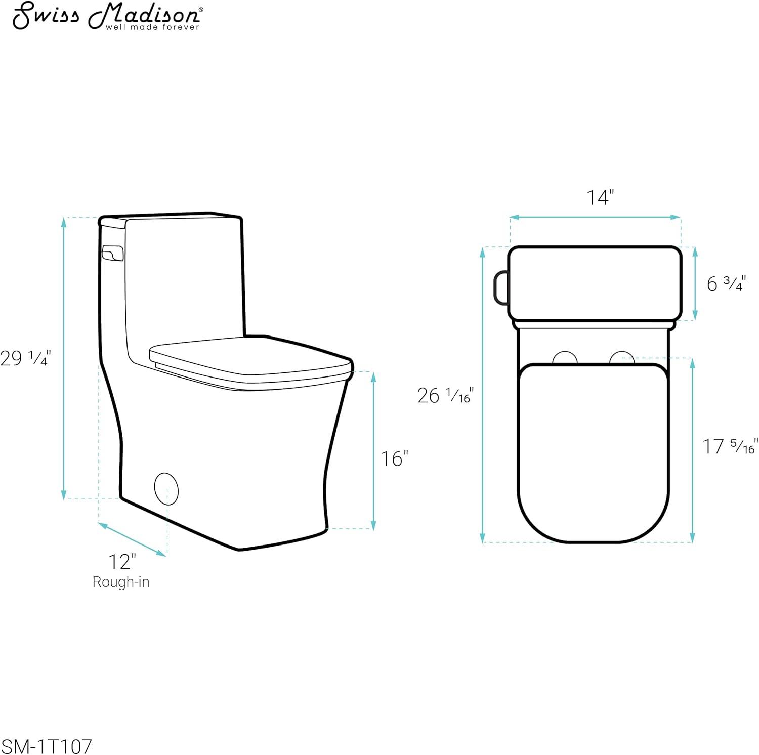 Concorde One-Piece Square Toilet Dual-Flush 1.1/1.6 gpf
