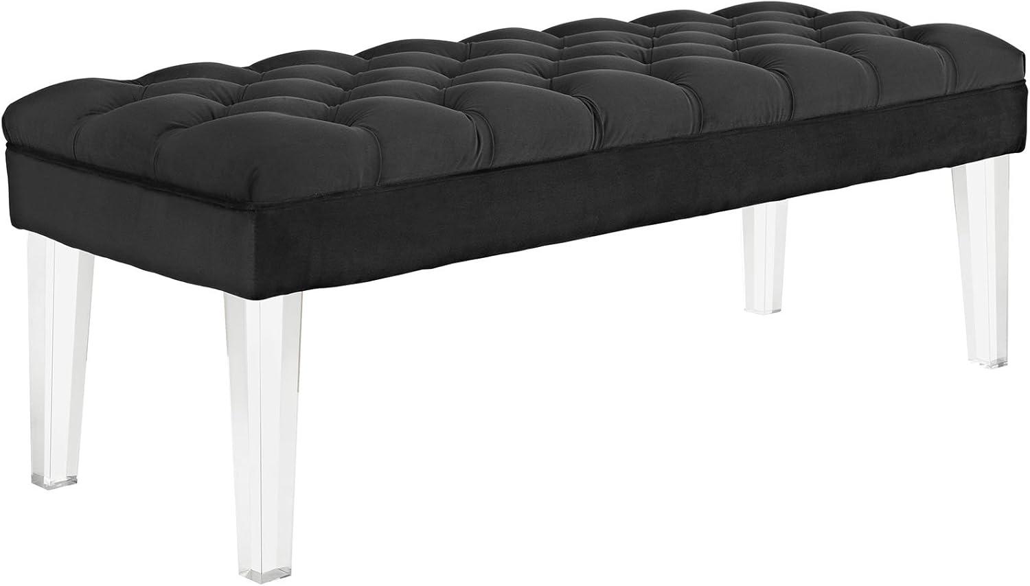 Modway Valet Modern Style Performance Velvet and Acrylic Bench in Ivory