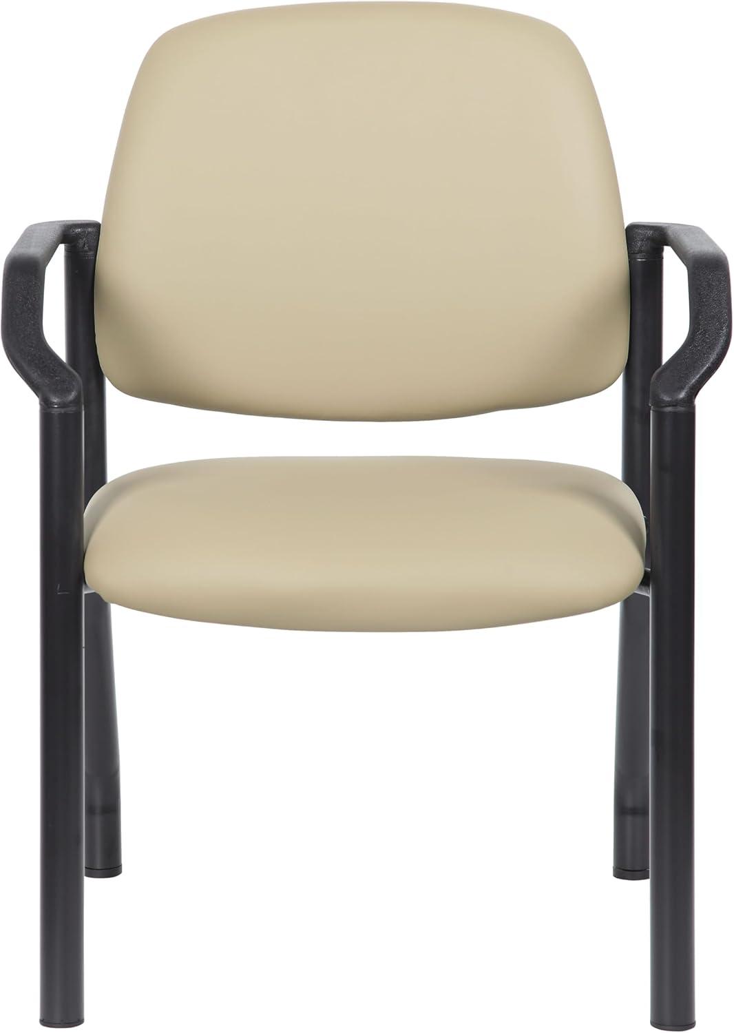 Boss Office Products Big and Tall Antimicrobial Guest Armchair, 300 lb. weight capacity, Beige