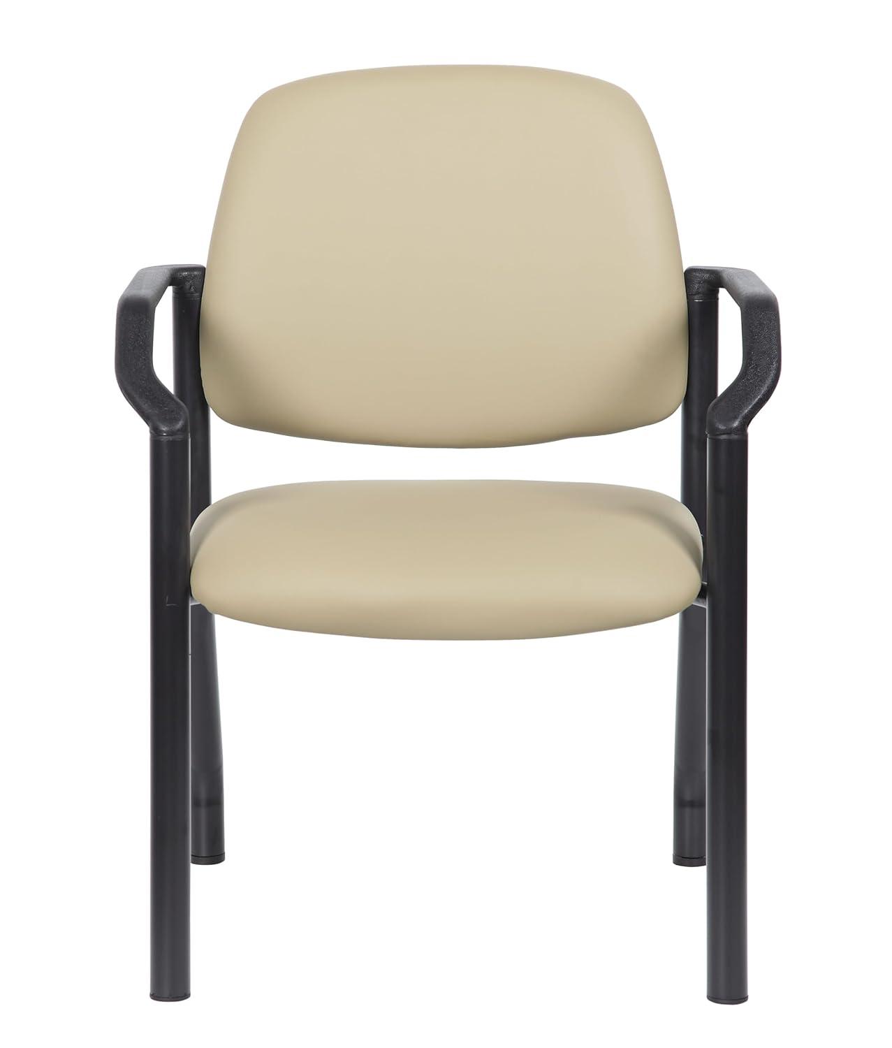Boss Office Products Big and Tall Antimicrobial Guest Armchair, 300 lb. weight capacity, Beige