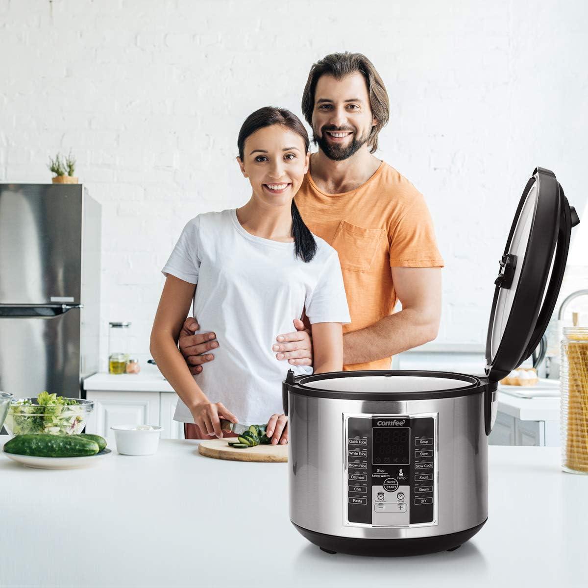 COMFEE' Rice Cooker, Slow Cooker, Steamer, Stewpot, Sauté All in One (12 Digital Cooking Programs) Multi Cooker