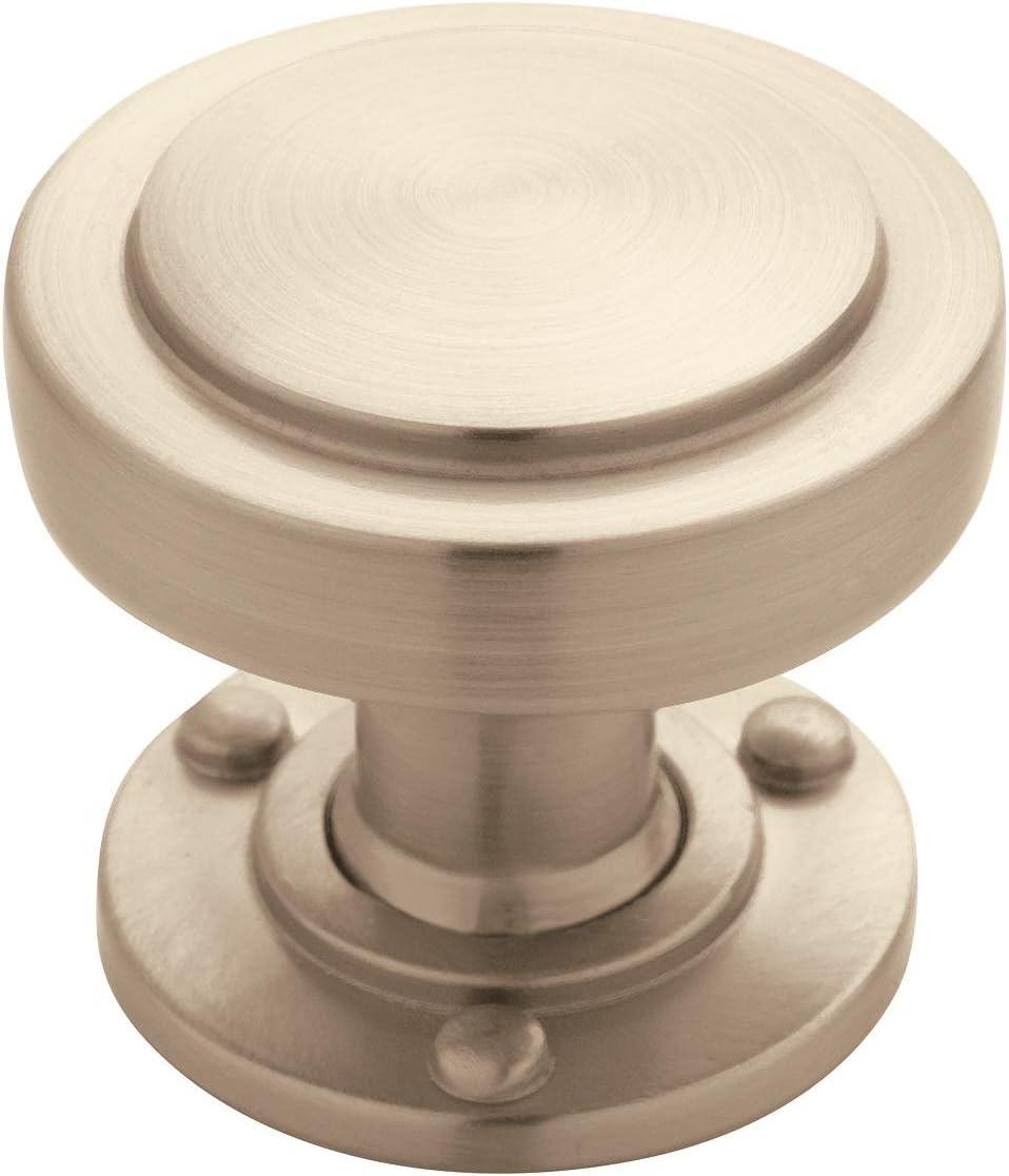 Brushed Satin Nickel Round Industrial Cabinet Knob