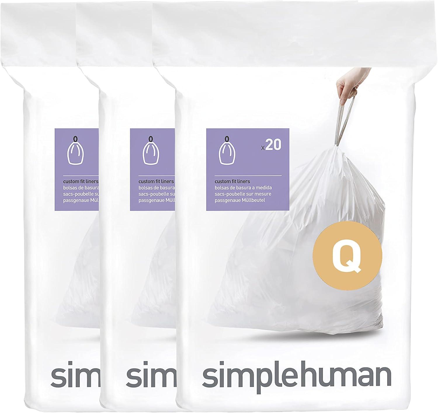 simplehuman 60 Count Recycled Drawstring Trash Bag Liners