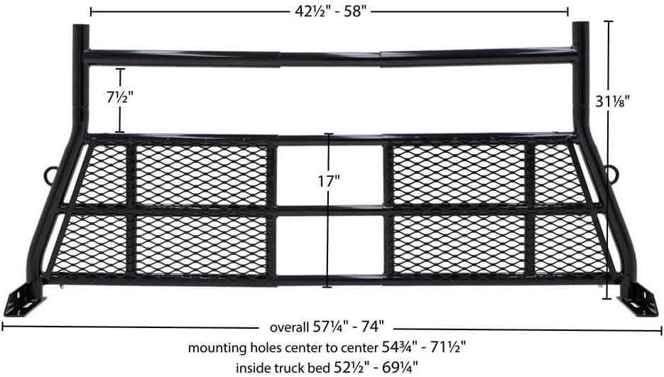 Adjustable Black Aluminum Mesh Cab Protector Ladder Mount