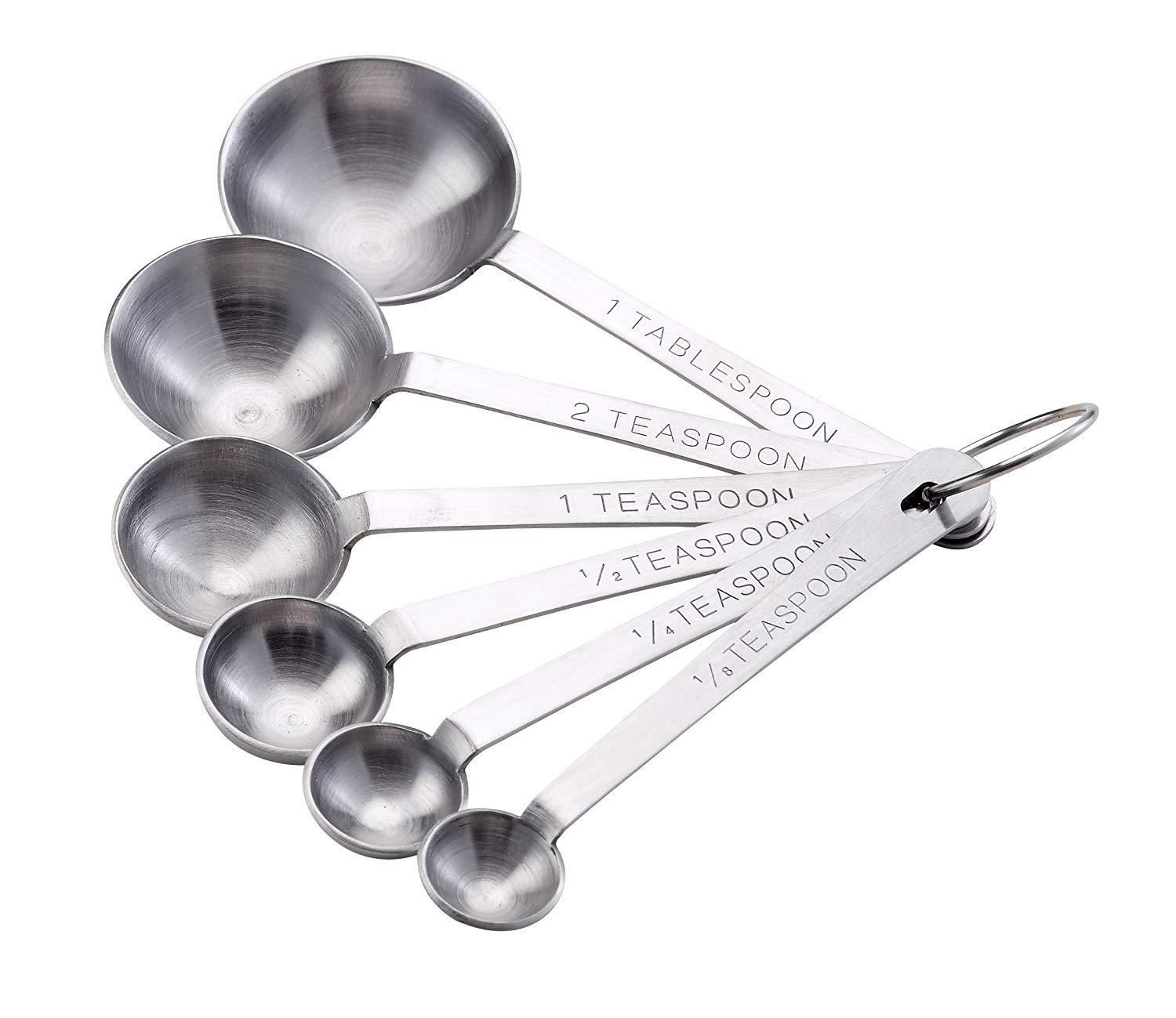 Mrs. Anderson’s Baking Measuring Spoons, Heavyweight 18/8 Stainless steel, Set of 6 Spoons