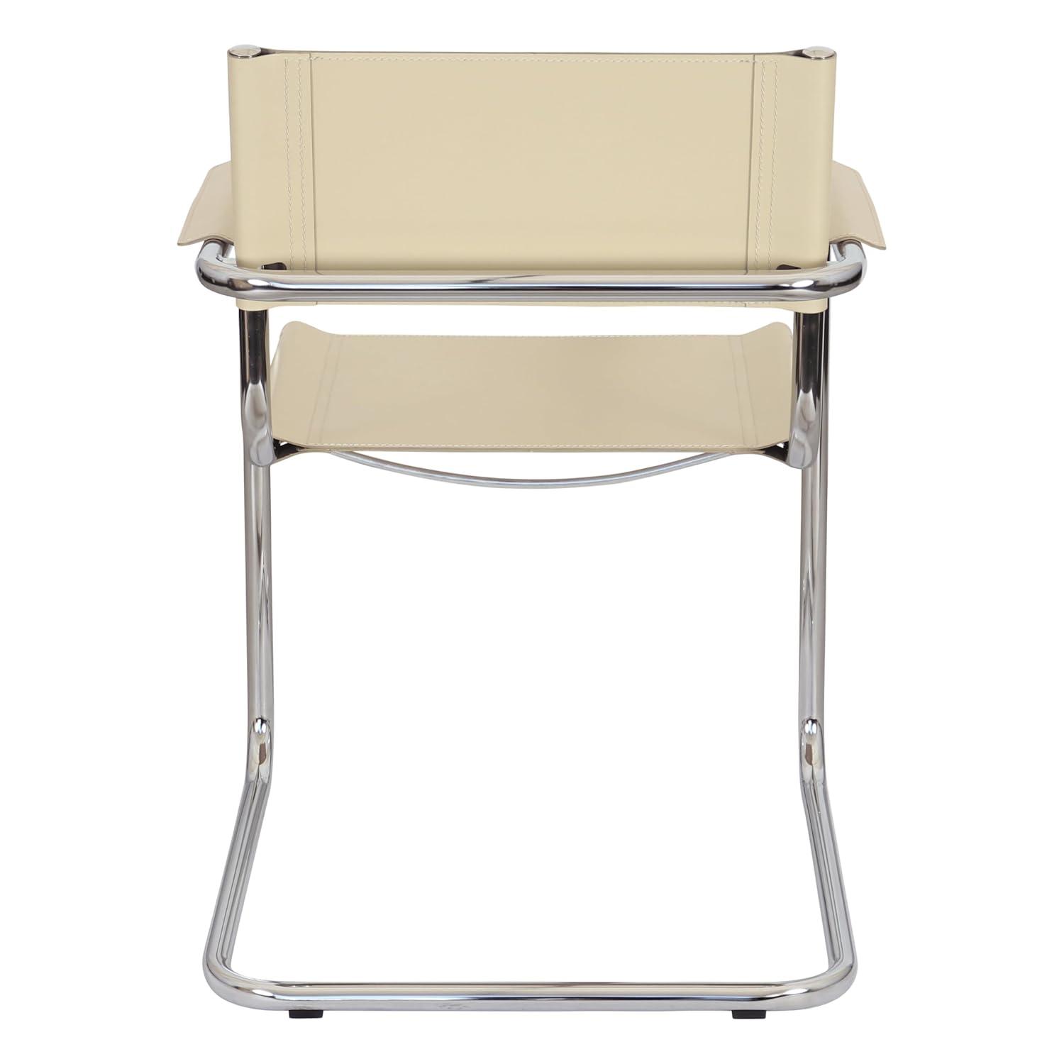 Breuer Chair Company Mart Stam Cantilever Armchair Arm Chair w/ Chrome-Plated Steel Frame (Various Bonded Leather Colors)