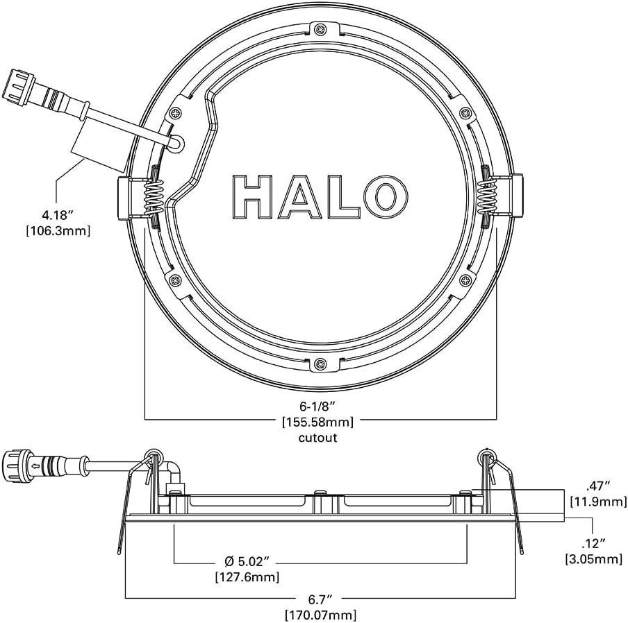 HLB6 Series 6 in. 2700K-5000K Selectable CCT Integrated LED Downlight Recessed Light (1-Quantity) with Round 2 Trims