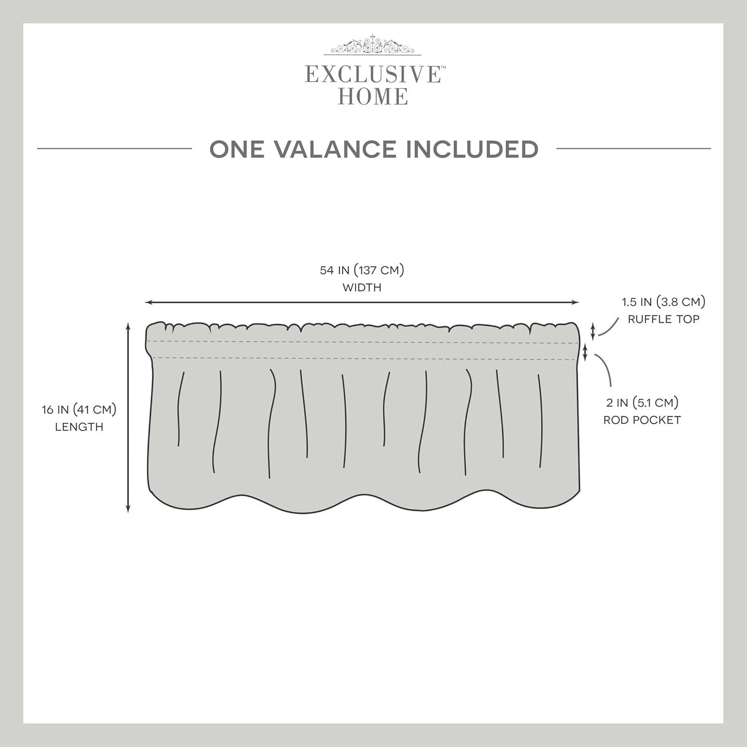 Amalgamated Textiles Exclusive Home Loha Light Filtering Rod Pocket Scalloped Valance