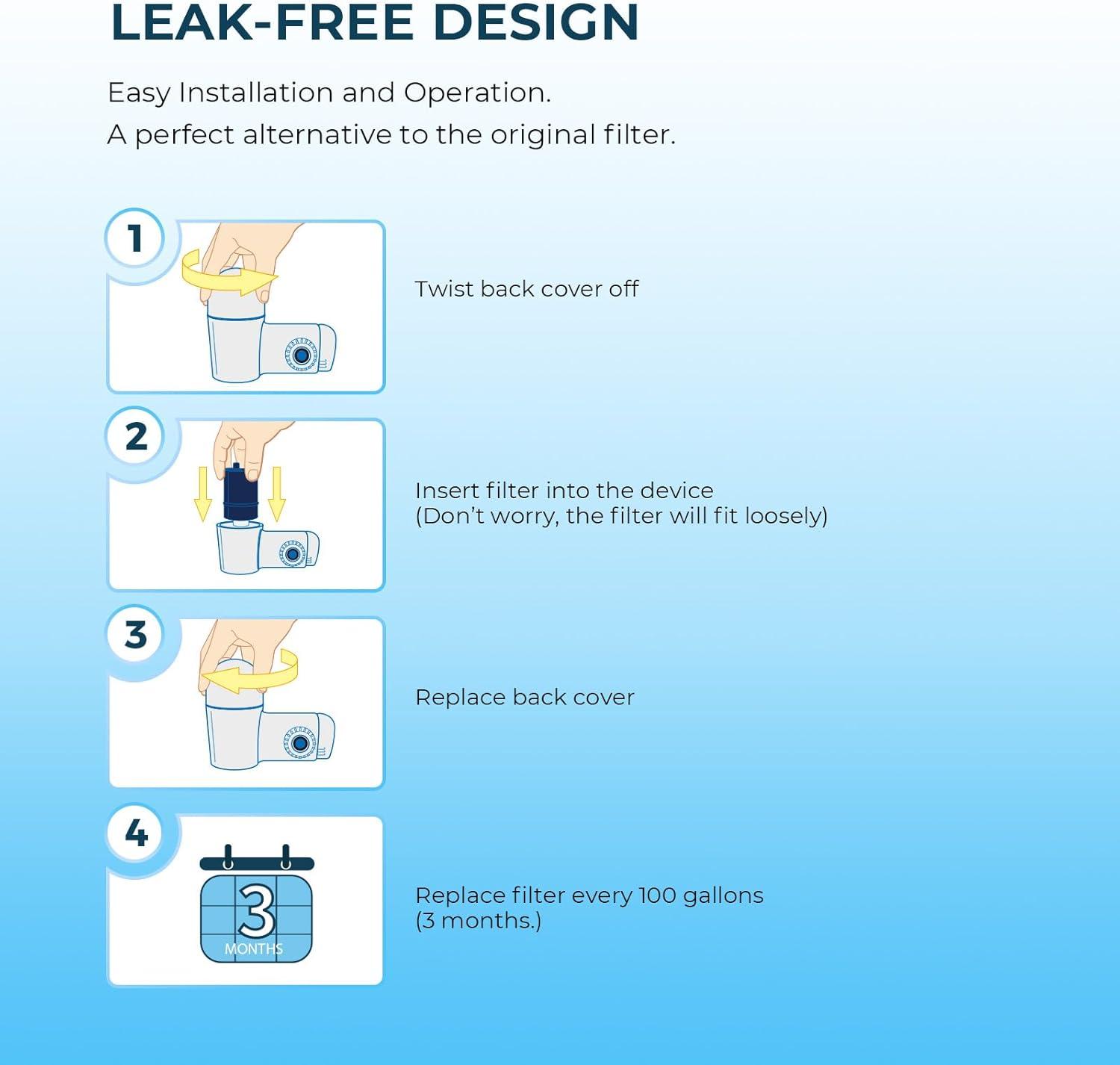 Brightify 6 Packs Water Faucet Replacements for Pur Filter RF-3375, RF-9999, Faucet Water Filter Replacements for FM-2500, FM-3700, FM-2000B, PFM150W, PFM350V, PFM400H, FM 3333B, Pur-0A1, Blue