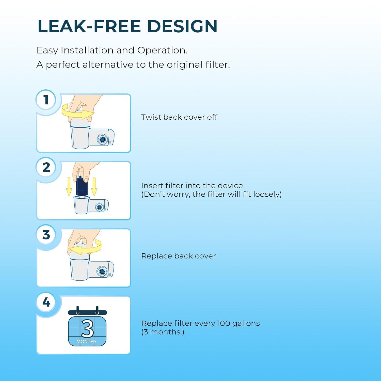 Brightify 6 Packs Water Faucet Replacements for Pur Filter RF-3375, RF-9999, Faucet Water Filter Replacements for FM-2500, FM-3700, FM-2000B, PFM150W, PFM350V, PFM400H, FM 3333B, Pur-0A1, Blue
