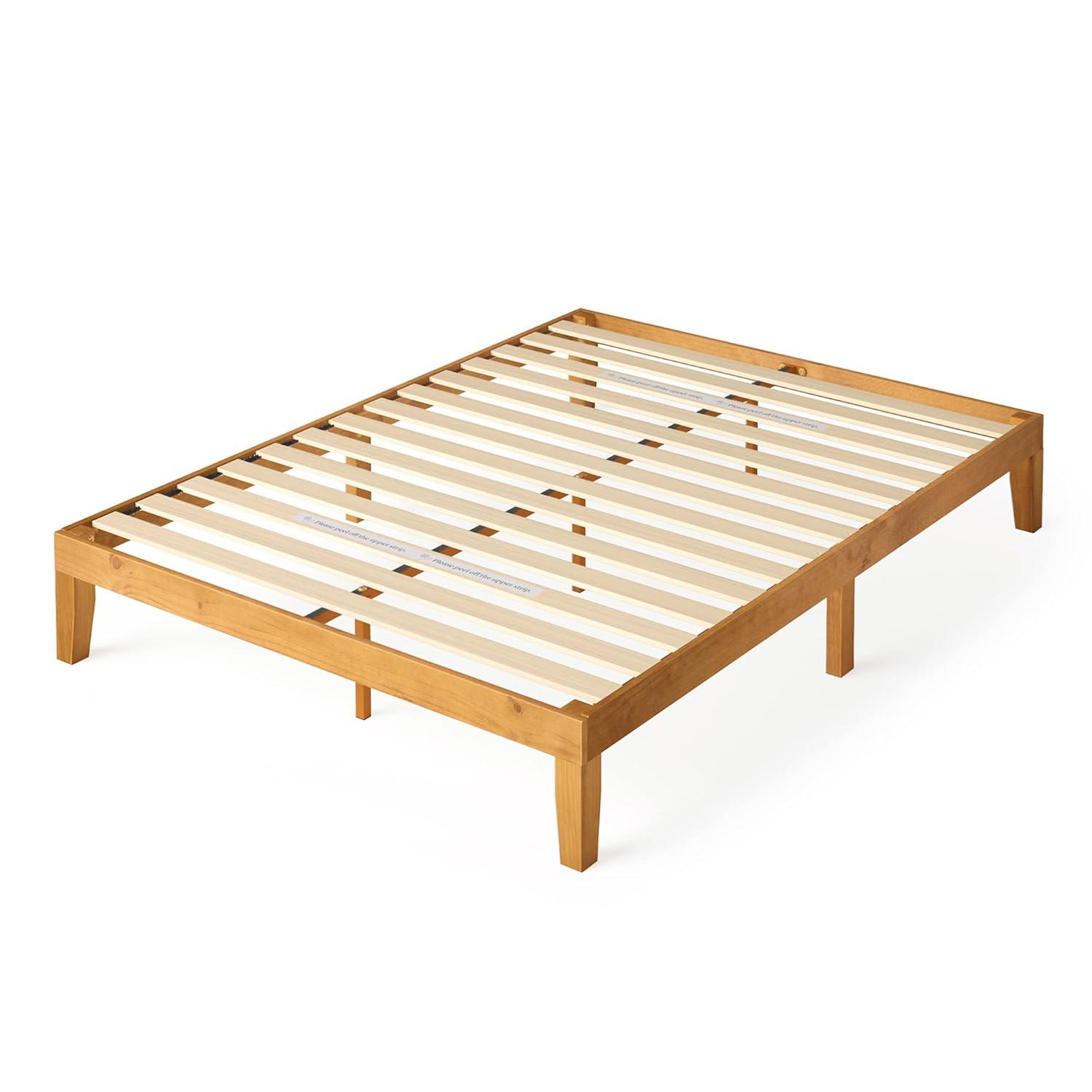 Queen Alexia Standard Wood Platform Bed Frame Natural - Zinus