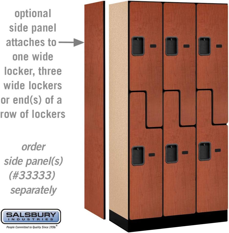 Cherry Wood Double Tier Lockable S-Style Locker, 76" x 36"