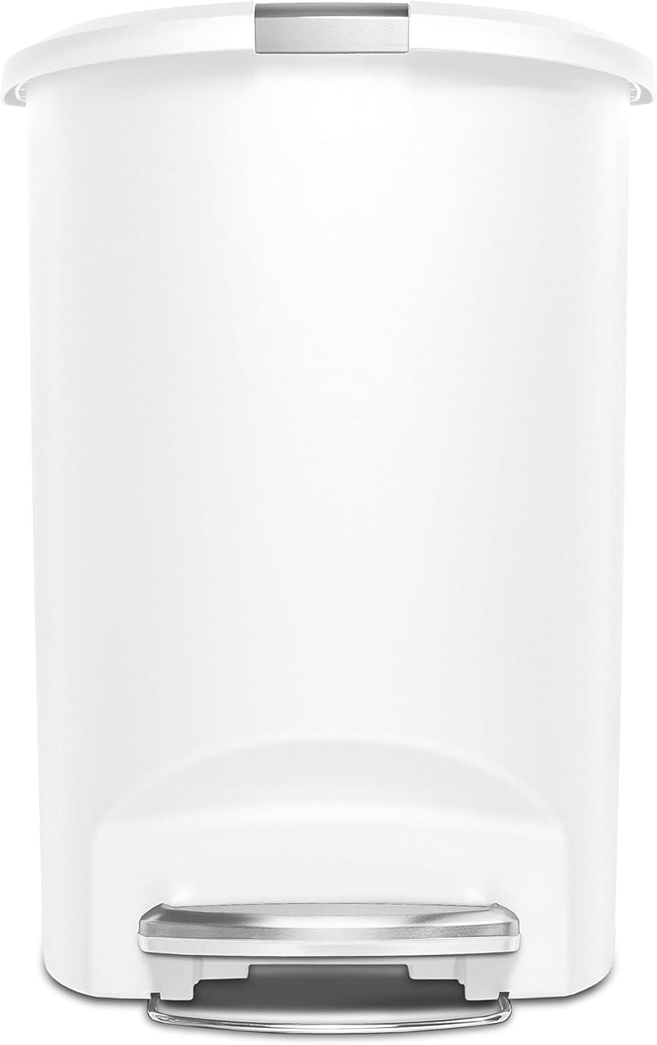 simplehuman 50L Semi Round Plastic Step Trash Can