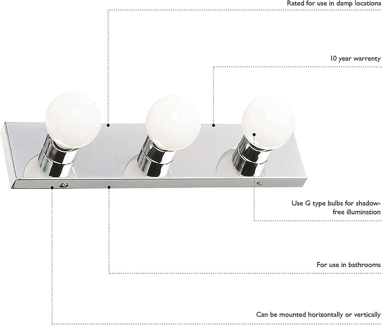 Polished Chrome 5-Light Dimmable Vanity Fixture