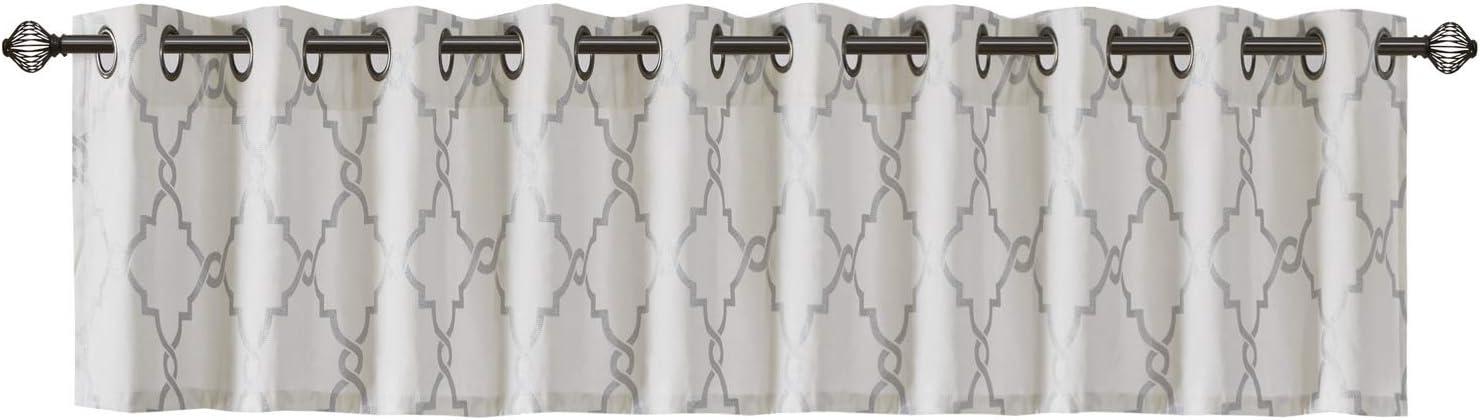 Madison Park Saratoga Fretwork Print Grommet Top Single Window Valance