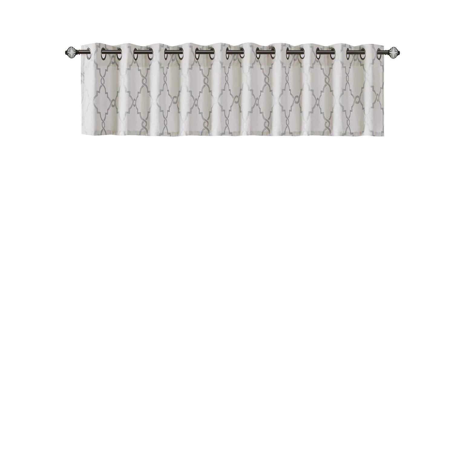 Madison Park Saratoga Fretwork Print Grommet Top Single Window Valance