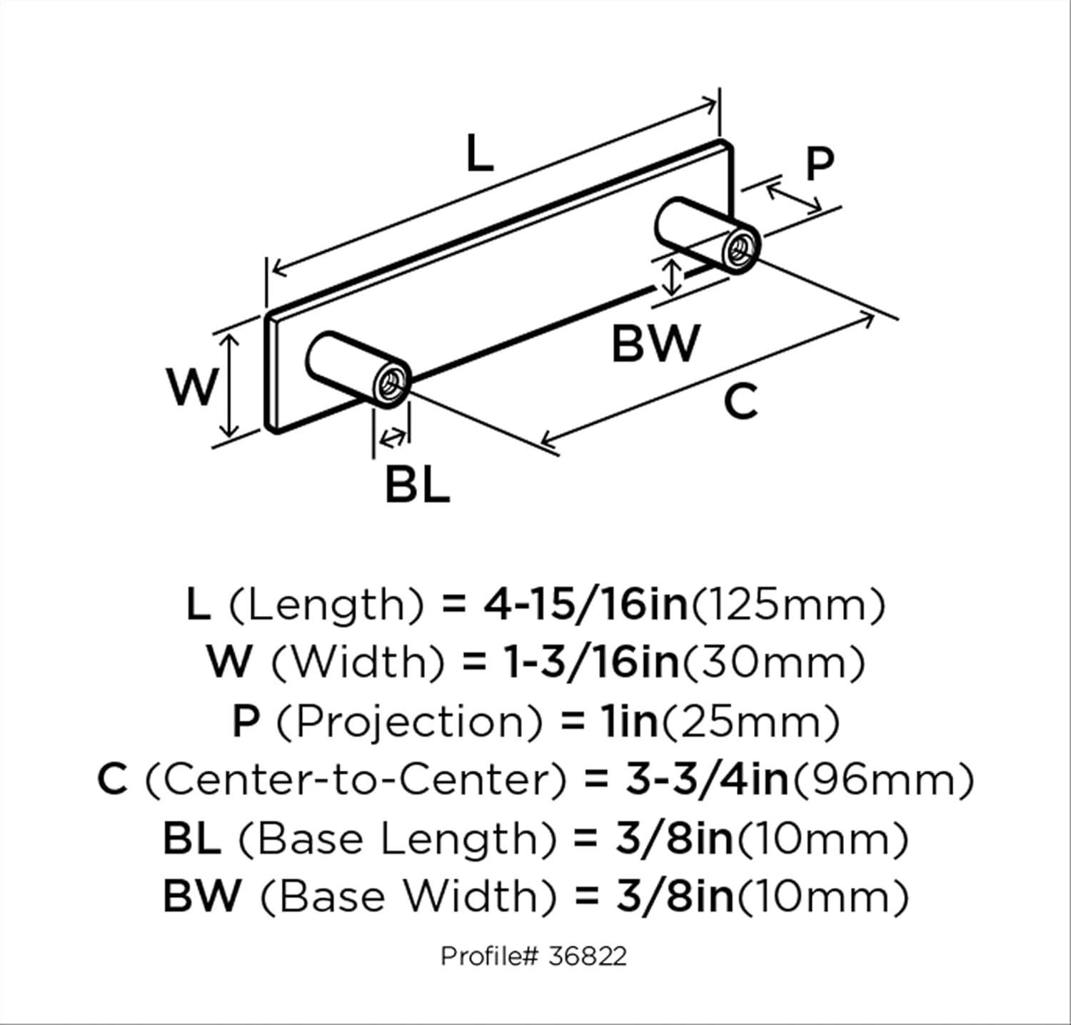 Kamari 3 3/4" Center to Center Bar Pull