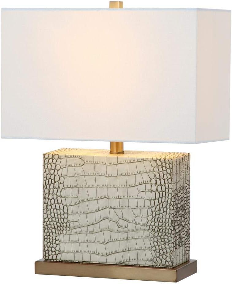 Delia Cream Faux Snakeskin 21-inch Traditional Table Lamp